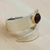 Gold-accented garnet wrap ring, 'Vibrant Embrace' - Sterling Silver Wrap Ring with Garnet on Gold-Plated Bezel