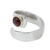 Gold-accented garnet wrap ring, 'Vibrant Embrace' - Sterling Silver Wrap Ring with Garnet on Gold-Plated Bezel