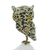 Gemstone figurine, 'Cheeky Hoot' - Handcrafted Dalmatian Jasper and White Quartz Owl Figurine