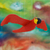 Escultura de madera - Móvil de madera pintado a mano de guacamayo rojo con alas batientes