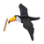 Holzskulptur - Handbemaltes Holzmobile eines kleinen Tukans mit schlagenden Flügeln