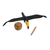 Holzskulptur - Handbemaltes Holzmobile eines kleinen Tukans mit schlagenden Flügeln