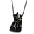 Collar colgante de ágata y cerámica - Collar colgante plata ágata cerámica cadena rodiada