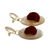 Gold-accented wood and horn dangle earrings, 'Rose Flair' - Wood and Horn Rose Dangle Earrings with 18k Gold Accents