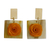 Gold-accented wood and horn dangle earrings, 'Rose Adoration' - Square Gold-Accented Wood and Horn Floral Dangle Earrings