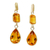 Gold-plated citrine dangle earrings, 'Jolly Gold' - 18k Gold-Plated Citrine Dangle Earrings in a Polished Finish