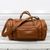 Reisetasche aus Leder, (klein) - Verstellbare hellbraune Reisetasche aus 100 % Leder (klein)