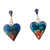 Silver and resin dangle earrings, 'Dulcet Love' - Heart-Shaped Cool-Toned Silver and Resin Dangle Earrings