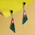 Silver and resin dangle earrings, 'Dulcet Angles' - Geometric Cool-Toned Silver and Resin Dangle Earrings