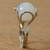 Achat-Einzelsteinring - Hochglanzpolierter, floraler Ring aus weißem Achat mit einem einzelnen Stein