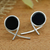 Agate drop earrings, 'Fine Mystery' - Modern Sterling Silver and Black Agate Drop Earrings