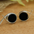 Agate drop earrings, 'Fine Mystery' - Modern Sterling Silver and Black Agate Drop Earrings
