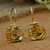 Gold and citrine drop earrings, 'Blissful Spirits' - 18k Gold Drop Earrings with 6-Carat Faceted Citrine Stones