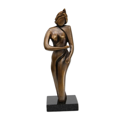 Bronze sculpture, 'Samba Dancer' - Abstract Bronze Sculpture of Female Samba Dancer from Brazil