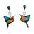 Ohrhänger aus Silber und Harz - Handgefertigte Kolibri-Ohrhänger aus 950er Silber und Harz