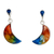Silver and resin dangle earrings, 'Breathtaking Crescent' - Handmade 950 Silver & Resin Crescent Moon Dangle Earrings