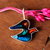 Silver and resin pendant, 'Little Vibrant Hope' - Abstract colourful Dove-Shaped Silver and Resin Pendant