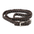 Cinturón de cuero - Cinturón de cuero flotante trenzado en marrón con hebilla metálica