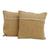 Kissenbezüge aus Baumwolle, (Paar) - Handgewebte Kissenbezüge aus karamellfarbener, gestreifter Baumwolle (Paar)