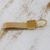 Faux leather keychain, 'Golden Memory' - Golden-Toned Faux Leather Keychain from Brazil (image 2b) thumbail