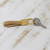Faux leather keychain, 'Golden Memory' - Golden-Toned Faux Leather Keychain from Brazil (image 2j) thumbail