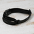 Suede strand pendant bracelet, 'Tomorrow's Shadows' - Modern Black Suede Strand Pendant Bracelet from Brazil