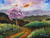 'Pink Trumpet Tree' - Signed Stretched Impressionist Nature-Themed Oil Painting