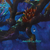 'Ocean Bottom' - Pintura acrílica azul impresionista con temática marina sin estirar