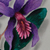 'Flower' - Pintura acrílica de flor púrpura estirada firmada de Brasil
