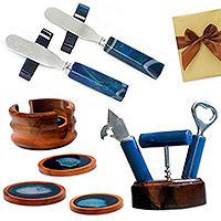 Men's curated gift set, 'Toast Time' - Men's Curated Gift Set for Entertaining with Agate Items