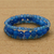 Agate beaded stretch bracelet, 'Intuitive Powers' - Handcrafted Blue Agate Beaded Stretch Bracelet from Brazil