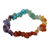 Multi-gemstone beaded stretch bracelet, 'Chakra Cascade' - Handcrafted Natural Multi-Gemstone Beaded Stretch Bracelet