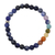 Multi-gemstone beaded stretch bracelet, 'Chakra Cores' - Handcrafted Multi-Gemstone Beaded Stretch Bracelet