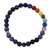 Multi-gemstone beaded stretch bracelet, 'Chakra Cores' - Handcrafted Multi-Gemstone Beaded Stretch Bracelet