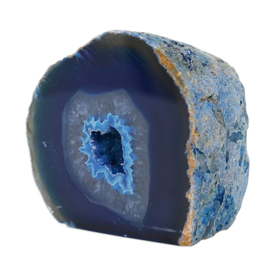 Accesorio de decoración de ágata - Accesorio decorativo con piedras preciosas de ágata azul elaborado en Brasil