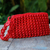 Soda pop-top cosmetic bag, 'Eco-Routine in Red' - Eco-Friendly Zippered Red Soda Pop-Top Cosmetic Bag