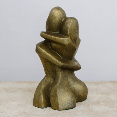 Polyester resin sculpture, 'The Kiss' (2023) - Limited Edition Semi-Abstract Romantic Sculpture