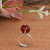 Agate single stone ring, 'Bloom of Determination' - High-Polished Modern Red Agate Single Stone Ring