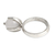Agate single stone ring, 'Bloom of Clarity' - High-Polished Modern White Agate Single Stone Ring