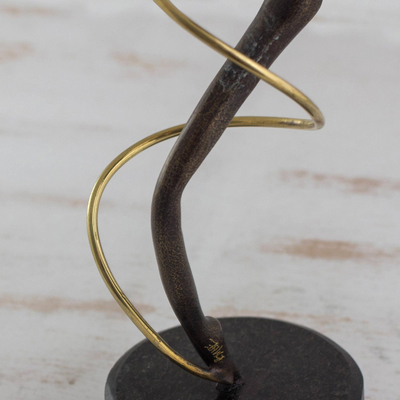 NOVICA Metallic Decorative Bronze Sculpture Spiral I' 