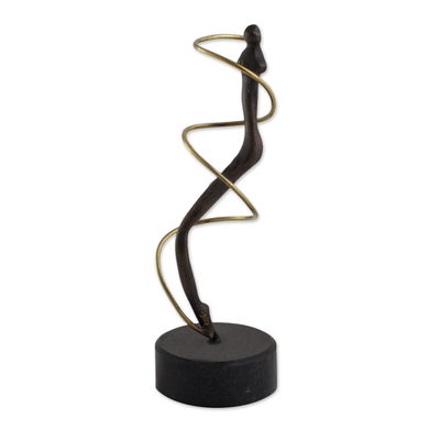 Bronze sculpture, 'Spiral I' - Handmade Brazilian Abstract Bronze Sculpture
