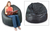 Leather beanbag chair cover, 'Night' (single) - Leather beanbag chair cover (Single)
