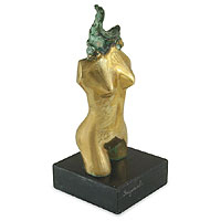 Bronze sculpture, 'Flowing Tresses' - Fair Trade Abstract Bronze Sculpture from Brazil