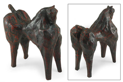 Ceramic statuette, 'Long Legged Horse' - Ceramic statuette