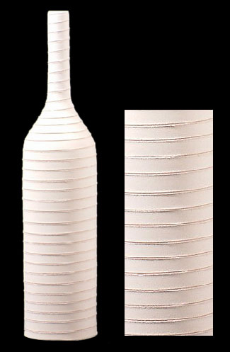 Ceramic bottle, 'White Snail' - Handmade Ceramic Bottle