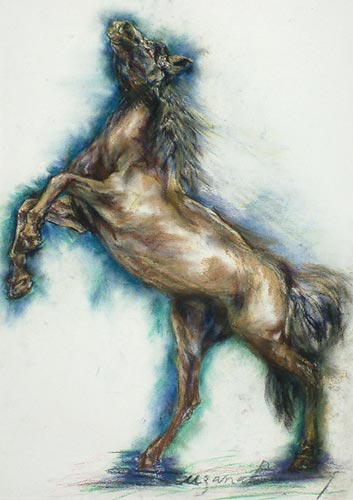 'Horse Standing' - Realist Acrylic Painting