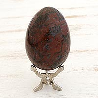 Jasper egg sculpture