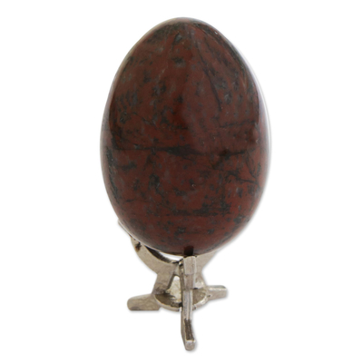 Jasper egg sculpture