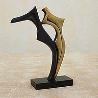 Bronze sculpture, 'Dancers' - Hand Crafted Abstract Bronze Sculpture