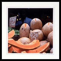 '50 Cents Each' - Still Life with Papayas Color Photograph